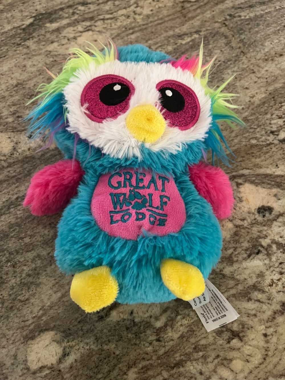 Great Wolf Lodge Plush Owl Toy - Teal, Pink & Yellow by Fiesta